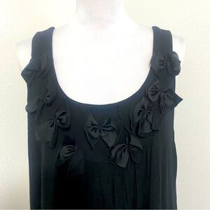 Lane Bryant Plus Size Bow Design Front Sleeveless Tank Blouse Black Size 26/28
